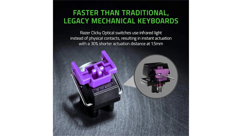 Razer Huntsman Mini Optical Gaming Keyboard - Clicky Purple Switch (Mercury Edition)