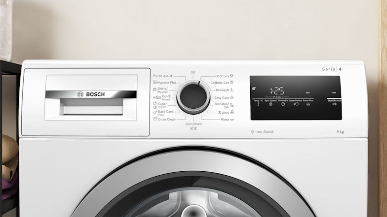 Bosch 9kg 11 Program Front Loading Washing Machine - White (Series 4/WAN24126AU)