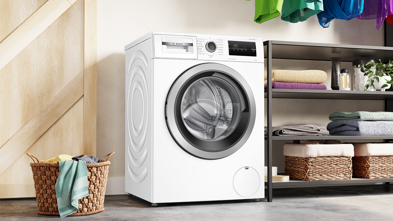Bosch 9kg Front Loading Washing Machine with 11 Programs - White (Series 4/WAN24126AU)