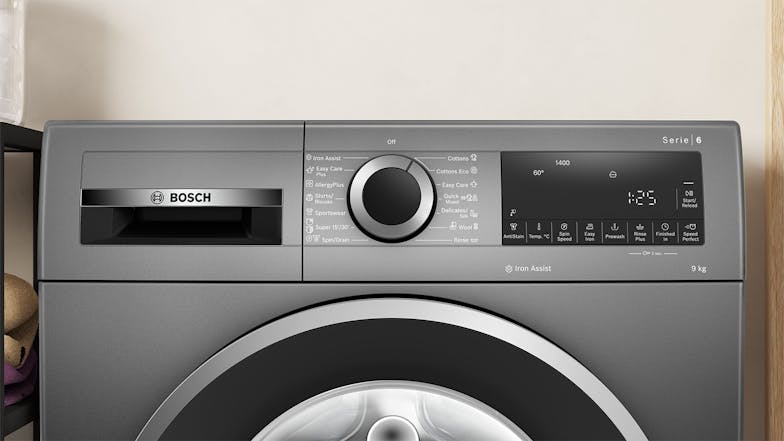 Bosch 9kg 13 Program Front Loading Washing Machine - Graphite Grey (Series 6/WGG244ZRAU)