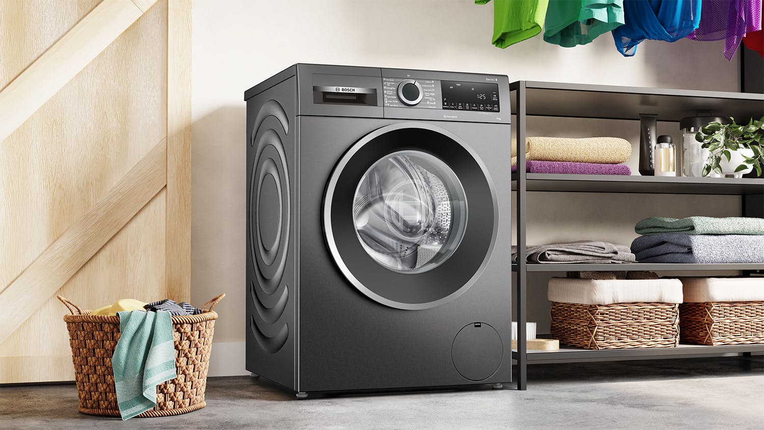 Bosch 9kg 13 Program Front Loading Washing Machine - Graphite Grey (Series 6/WGG244ZRAU)