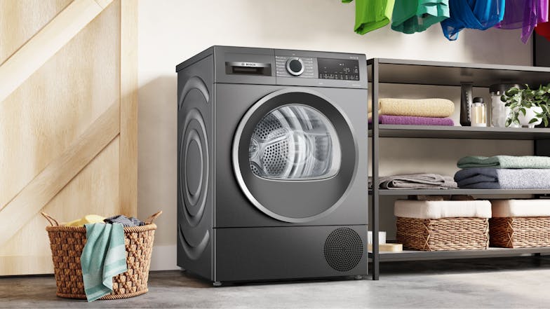 Bosch 8kg 14 Program Heat Pump Condenser Dryer - Graphite Grey (Series 6/WQG235DRAU)