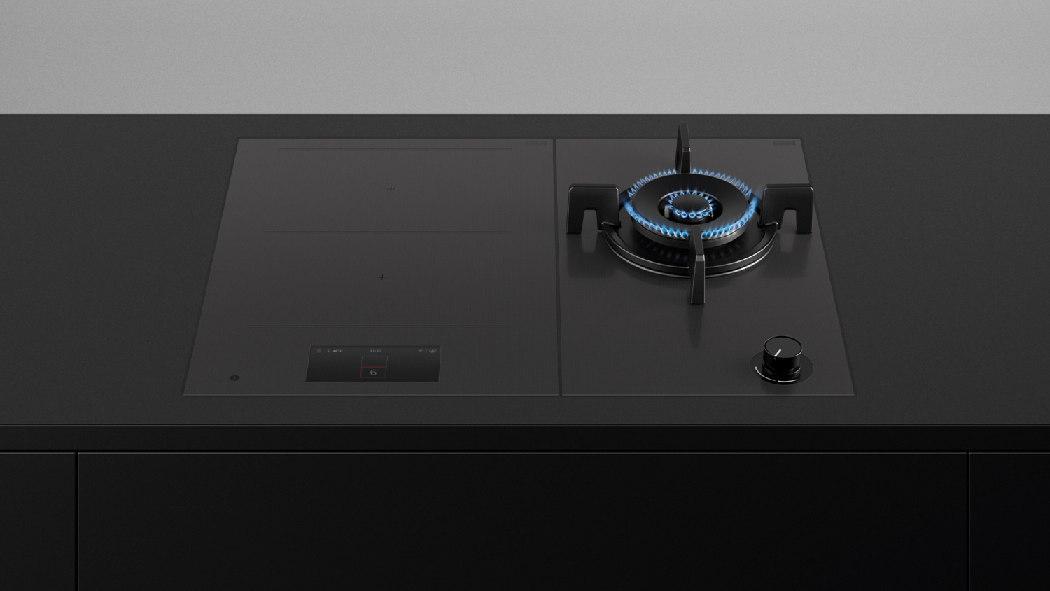 Fisher & Paykel 30cm 1 Burner Natural Gas on Glass Wok Cooktop - Black (Series 9/CG301DNGGB5)