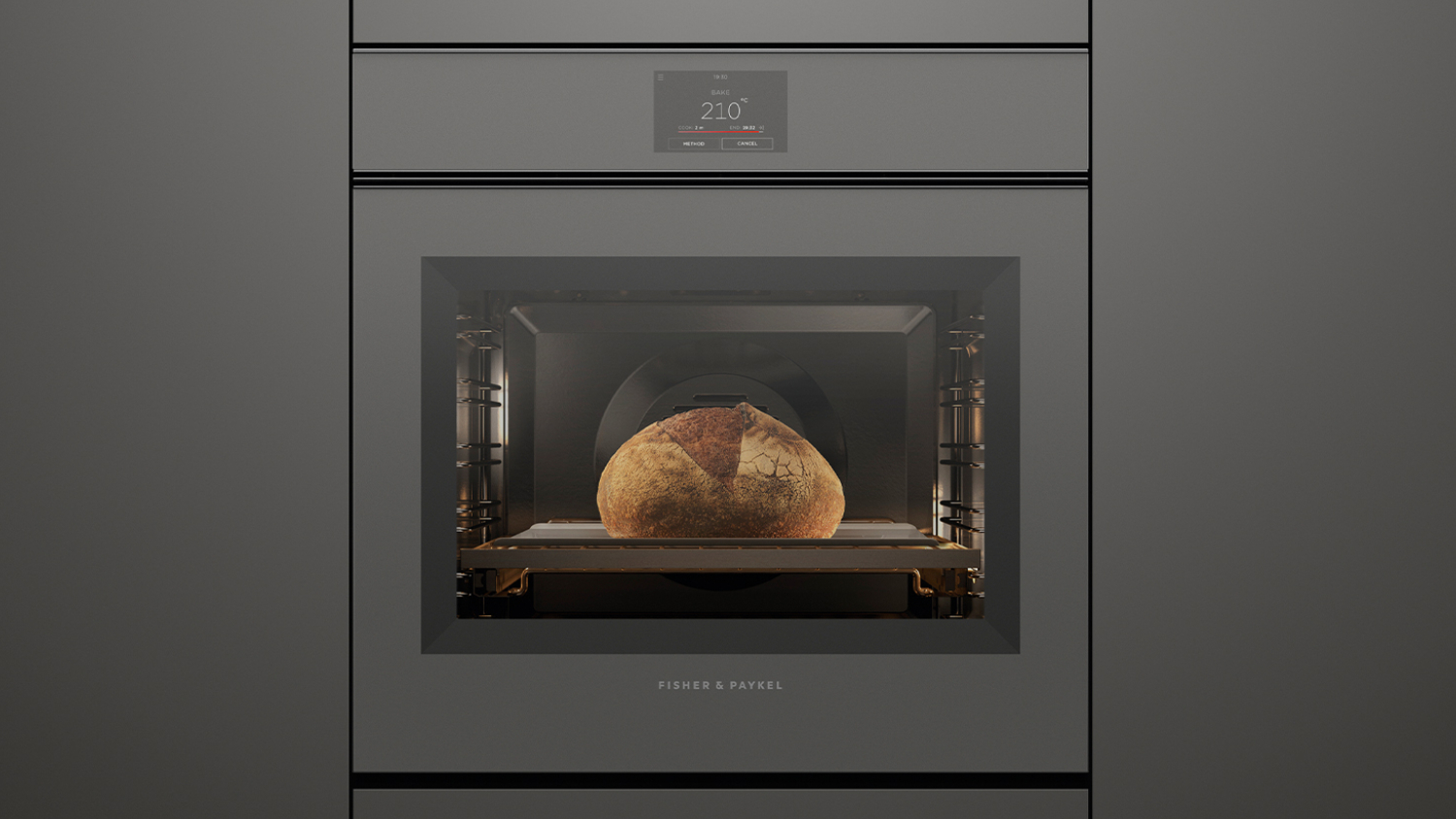 Fisher & Paykel 60cm Built-In Oven with 16 Functions - Grey Glass (Series 9/OB60SMPTNG1)