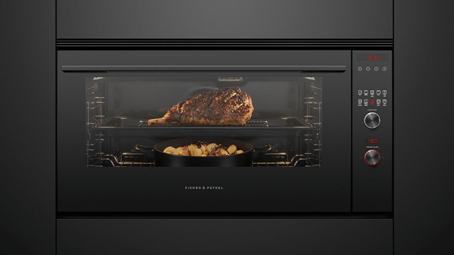 Fisher & Paykel 90cm 9 Function Built-In Large Oven - Black (Series 9/OB90S9MEPB1)