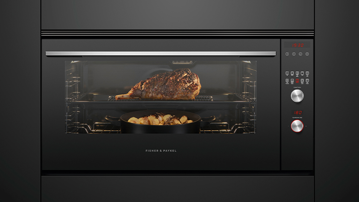 Fisher & Paykel 90cm 9 Function Built-In Large Oven - Black (Series 9/OB90S9MEPX4)