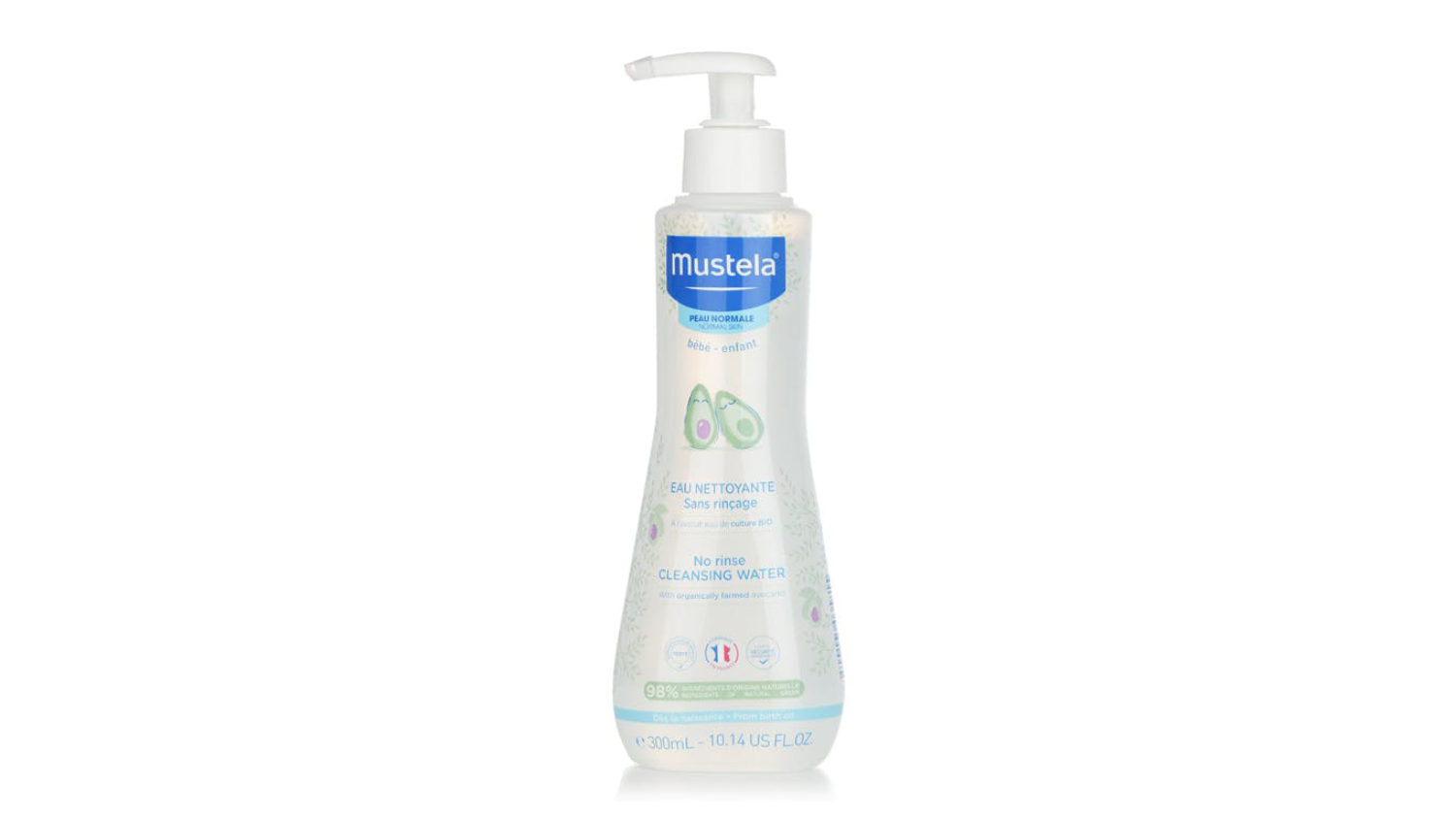 Mustela No Rinse Cleansing Water (Face and Diaper Area) - For Normal Skin - 300ml/10.14oz