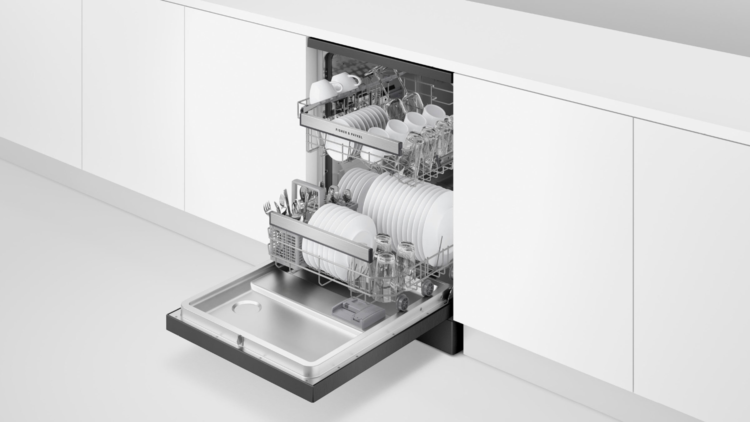 Fisher & Paykel 15 Place Setting Freestanding Dishwasher - Black Stainless Steel (DW60FC2B2)