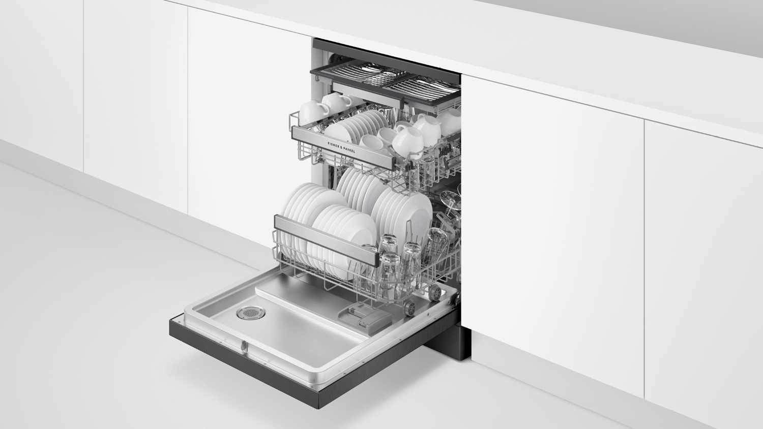 Fisher & Paykel 15 Place Setting Freestanding Dishwasher - Black Stainless Steel (DW60FC4B2)