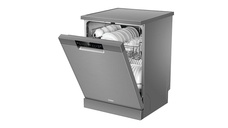 Haier 15 Place Setting 6 Program Freestanding Dishwasher - Satina (HDW15F1S1)