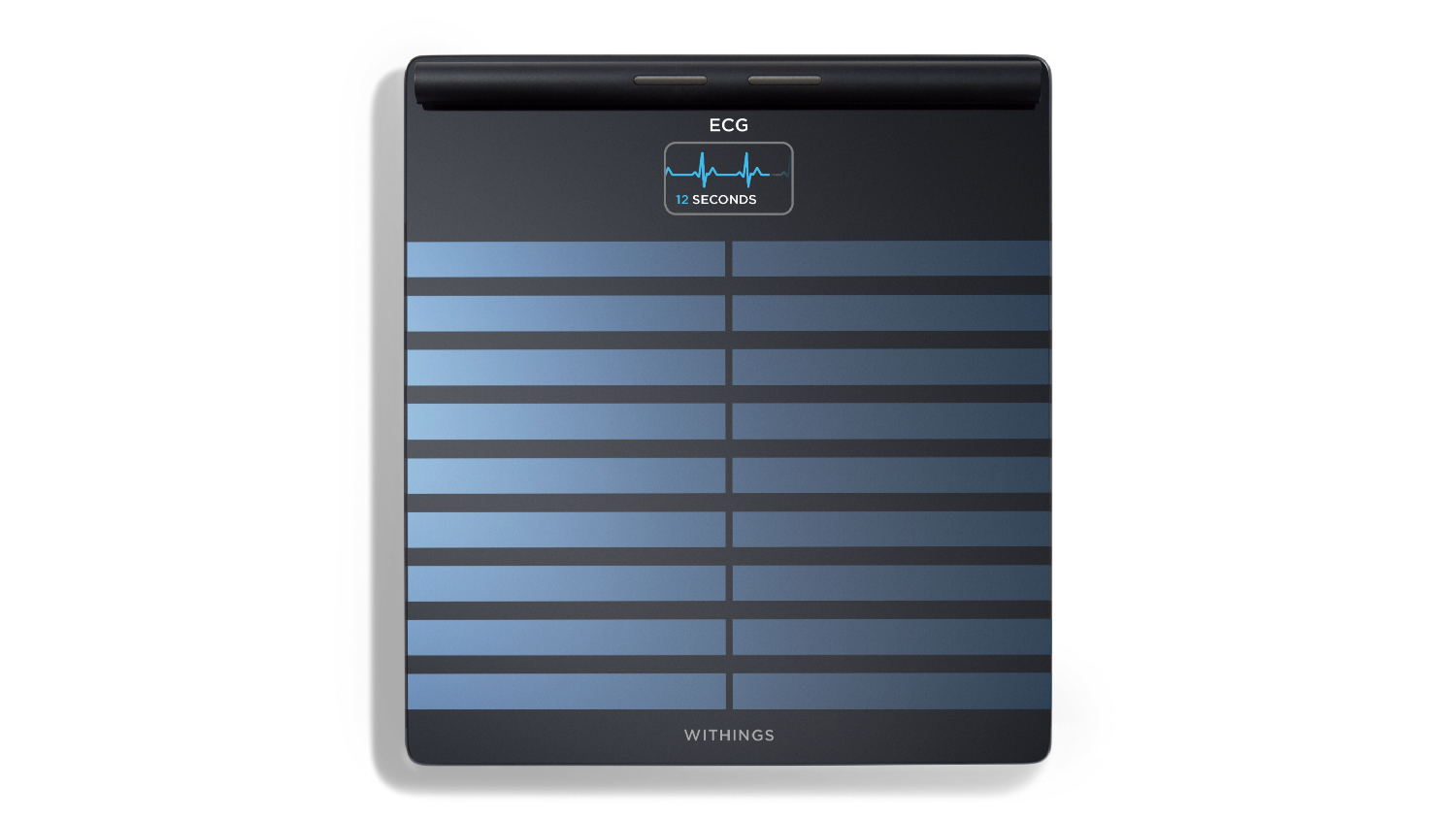 A modern Withings Body Scan Digital Glass Scale with black finish