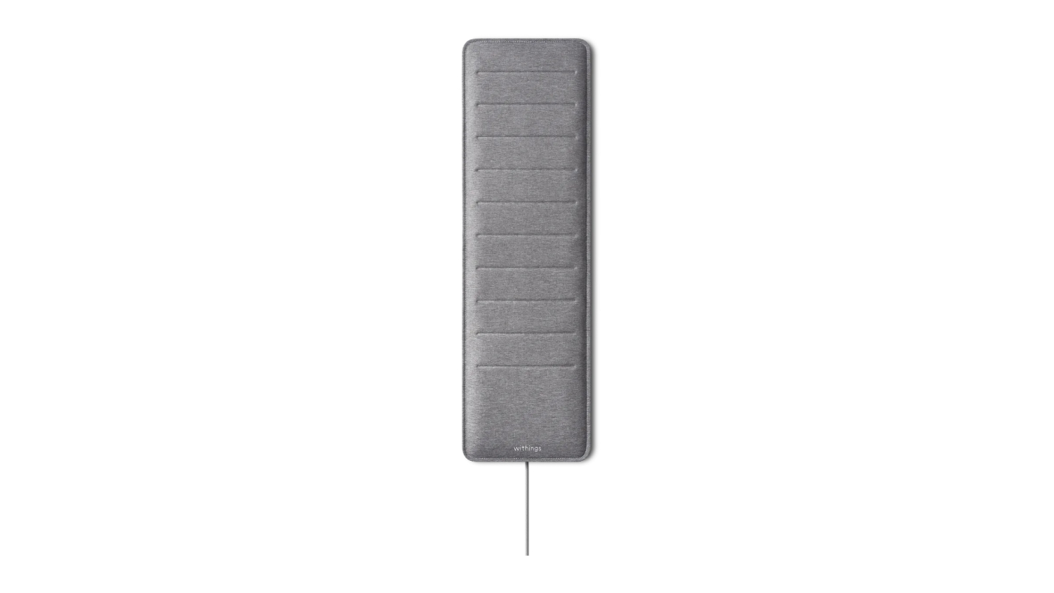 Overhead view of the long, rectangular Withings Sleep Analyser Mat