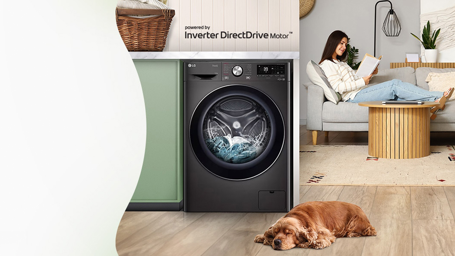 LG 9kg Front Loading Washing Machine with 13 Programs - Black Steel (WV9-1609B)