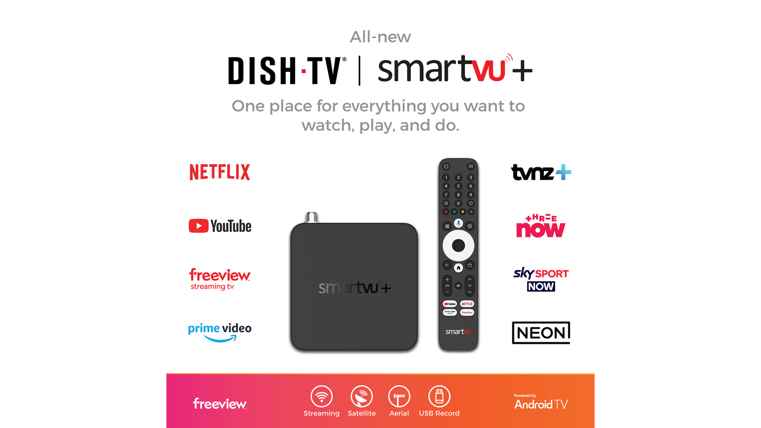 SmartVU+ Freeview Receiver for Satellite & Terrestrial TV - 4K Ultra HD (A7080)