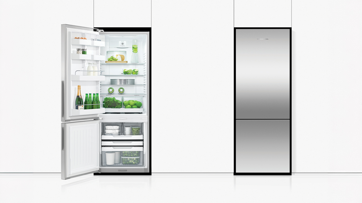 Fisher & Paykel 380L Bottom Mount Fridge Freezer - Stainless Steel (Series 5/RF402BLPX6)