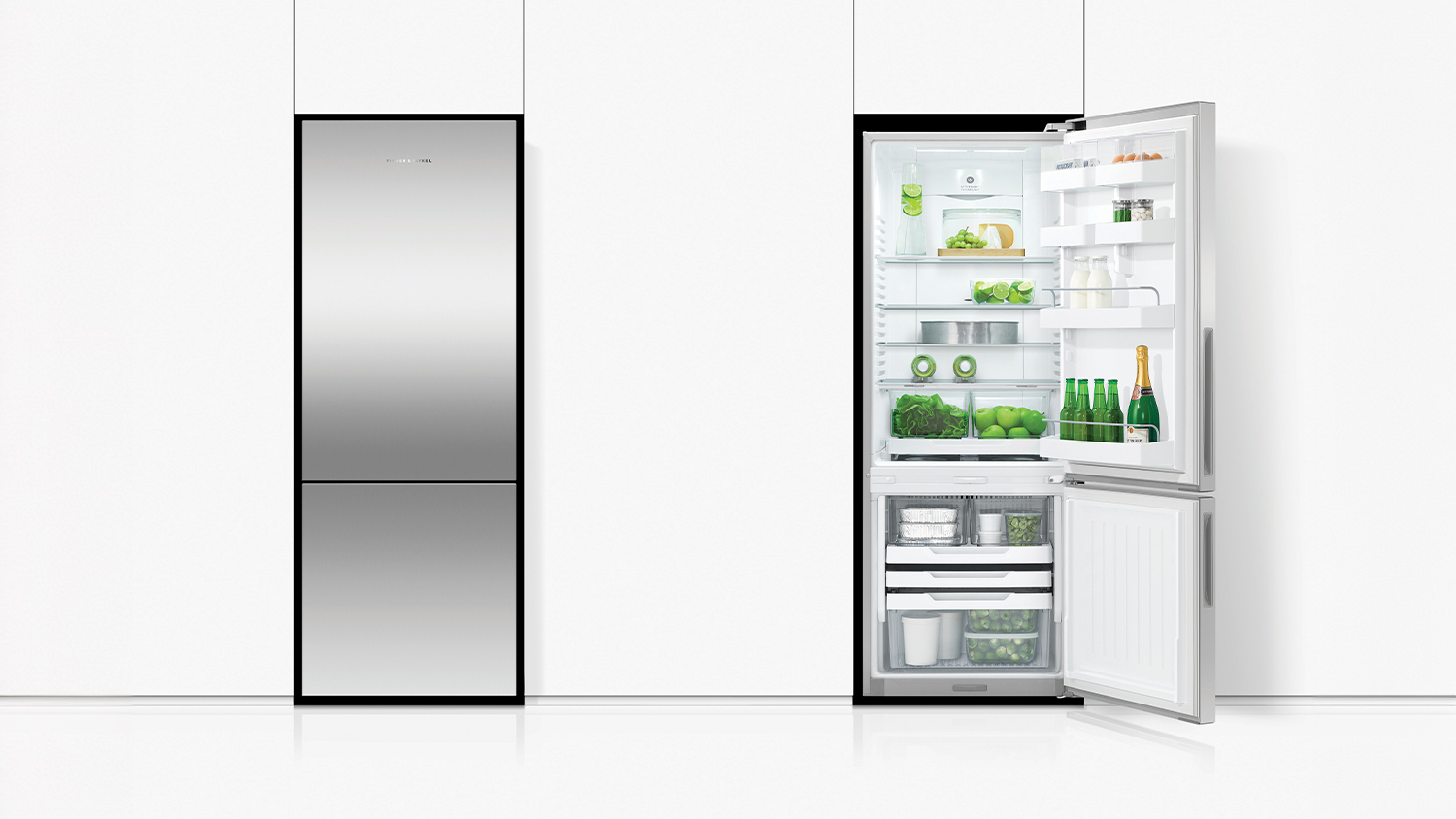 Fisher & Paykel 380L Bottom Mount Fridge Freezer - Stainless Steel (Series 5/RF402BRPX6)