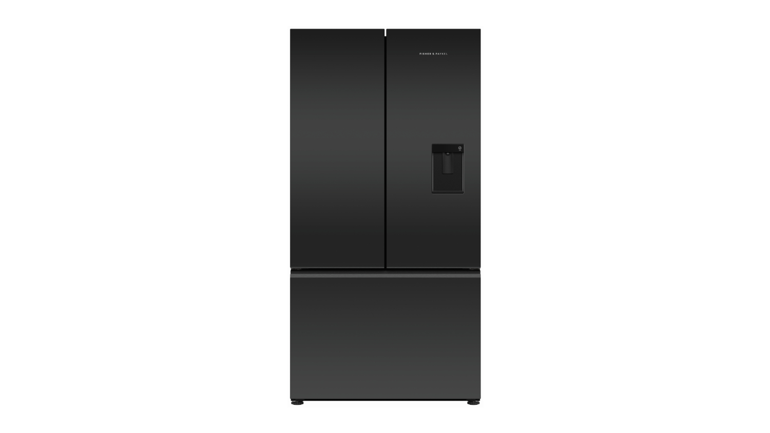 Fisher & Paykel 569L French Door Fridge Freezer with Water Dispenser - Black Glass (Series 7/RF610AZUB5)