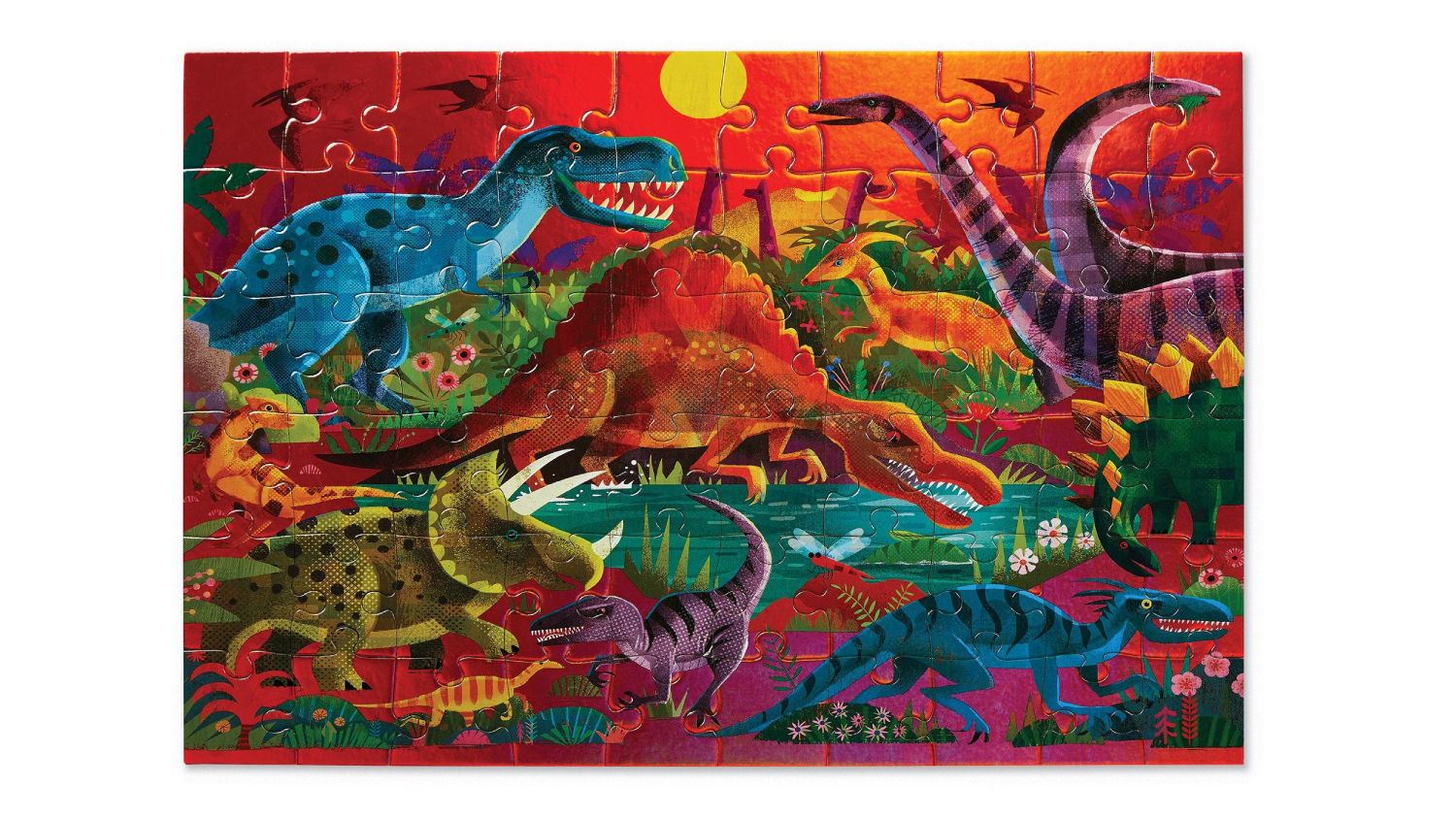 Crocodile Creek Children's Floor Puzzle 60pcs. - Dazzling Dinosaurs