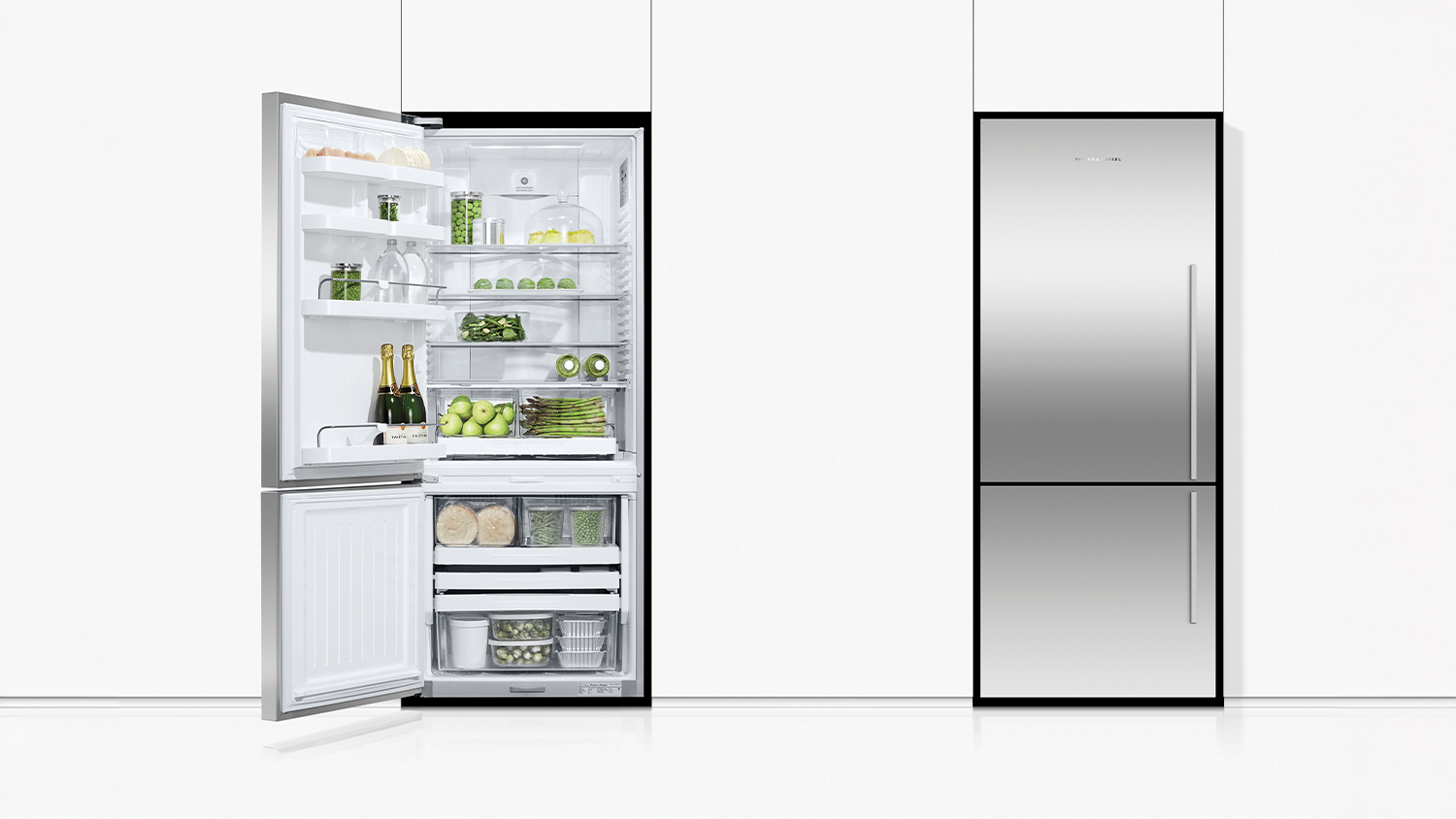 Fisher & Paykel 413L Bottom Mount Fridge Freezer - Stainless Steel (Series 5/E442BLXFD5)