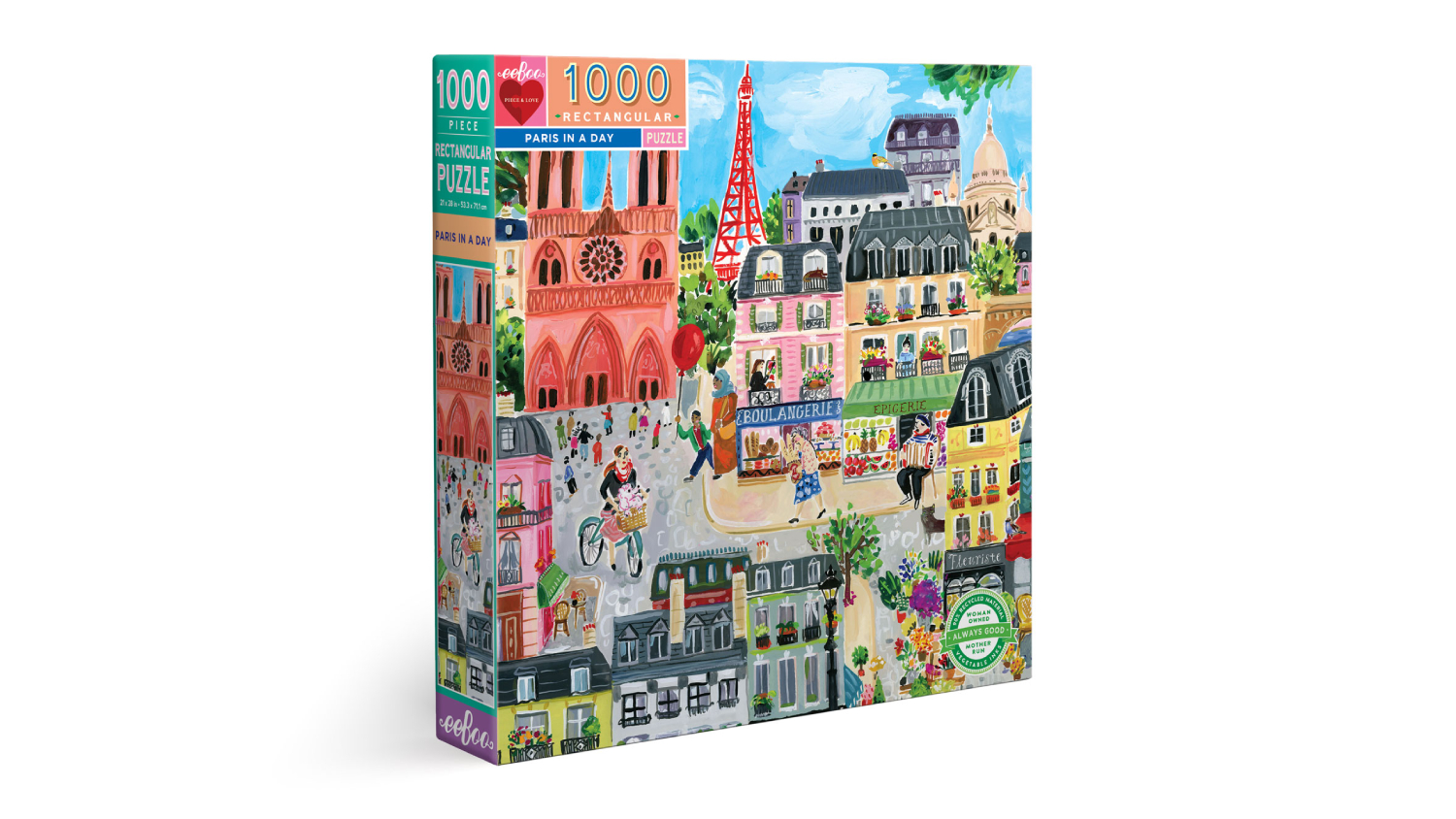 eeBoo Square Jigsaw Puzzle 1000pcs. - Paris in a Day