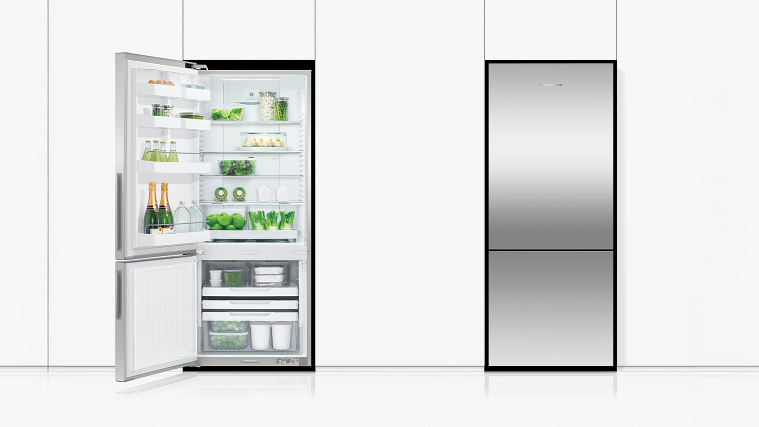 Fisher & Paykel 413L Bottom Mount Fridge Freezer - Stainless Steel (Series 5/RF442BLPX6)
