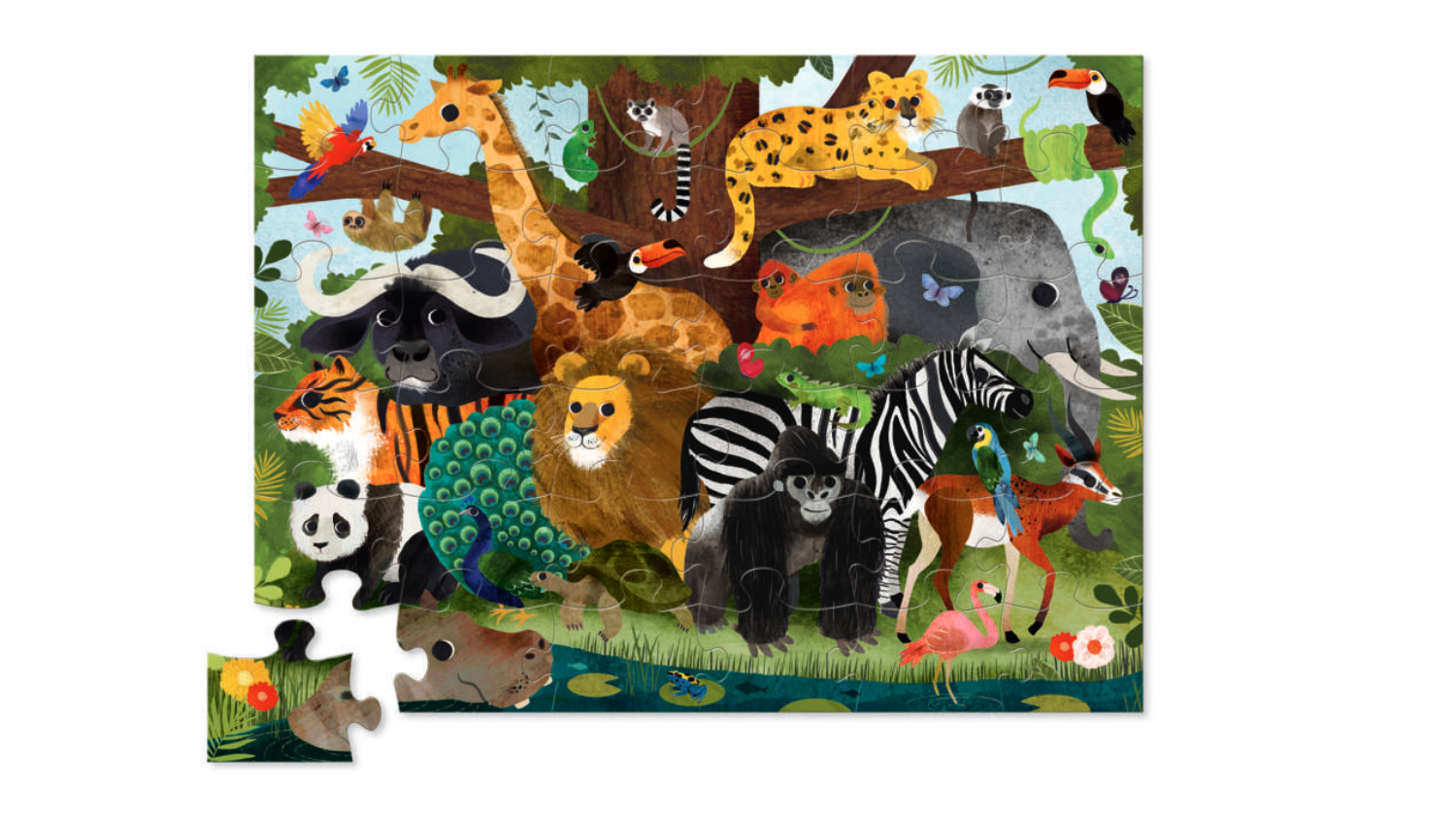 Crocodile Creek Children's Floor Puzzle 36pcs. - Jungle Friends