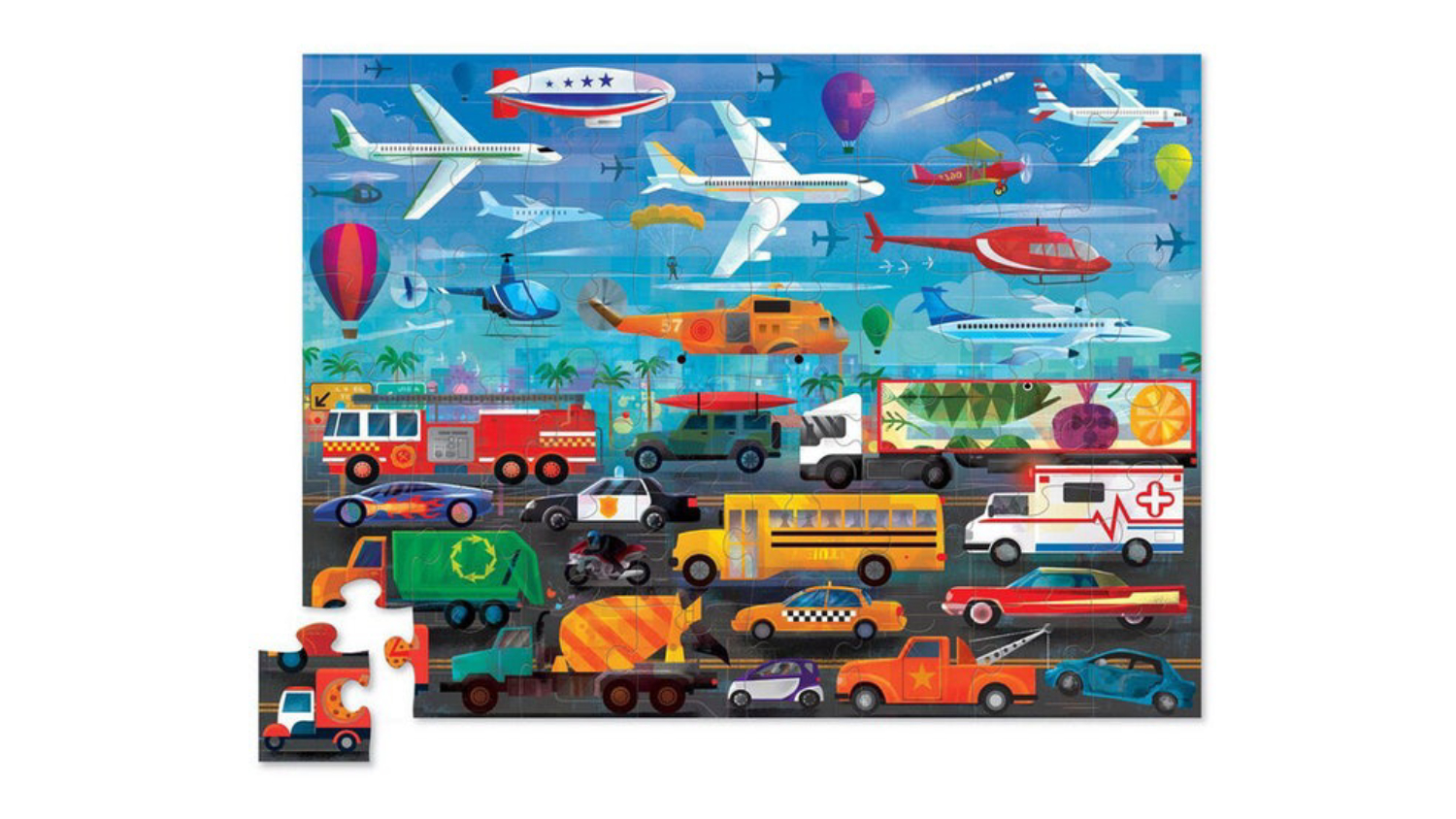 Crocodile Creek Children's Floor Puzzle 48pcs. - Things That Go