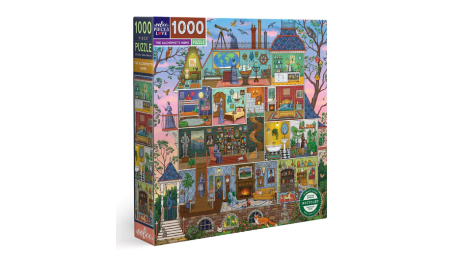 eeBoo Square Jigsaw Puzzle 1000pcs. - Alchemist's Library