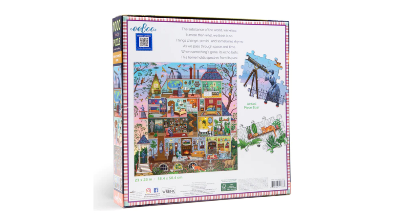 eeBoo Square Jigsaw Puzzle 1000pcs. - Alchemist's Library