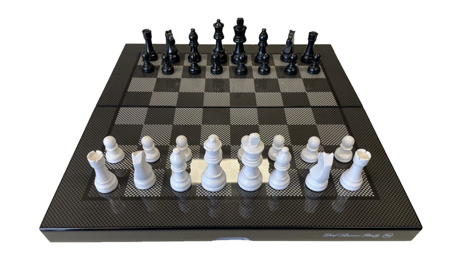 Dal Rossi Folding Chess Set - Carbon Fibre
