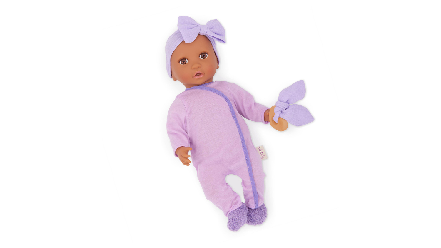 LullaBaby Baby Doll Outfit 14" - Purple Pyjamas with Sleep Accessories