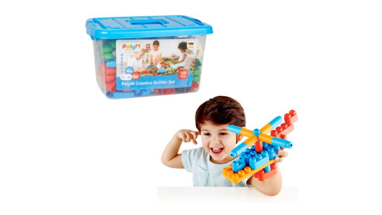 Hape PolyM Creative Builder Block Set 158pcs.