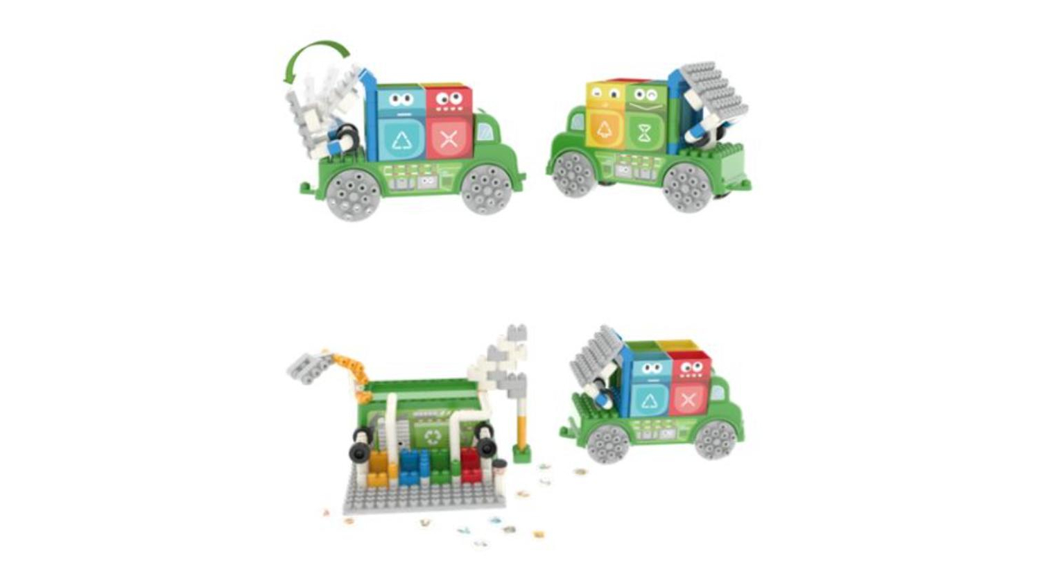 Hape PolyM Rubbish Sorting Truck Builder Block Set 101pcs.