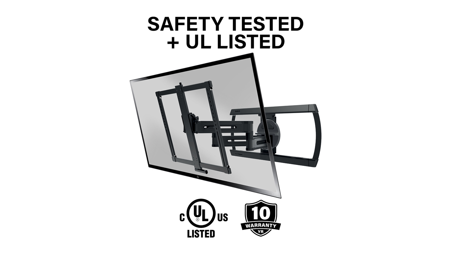 Sanus Wall Mount for 42" to 90" TV - Full Motion Design - Black (VLF928-B2)