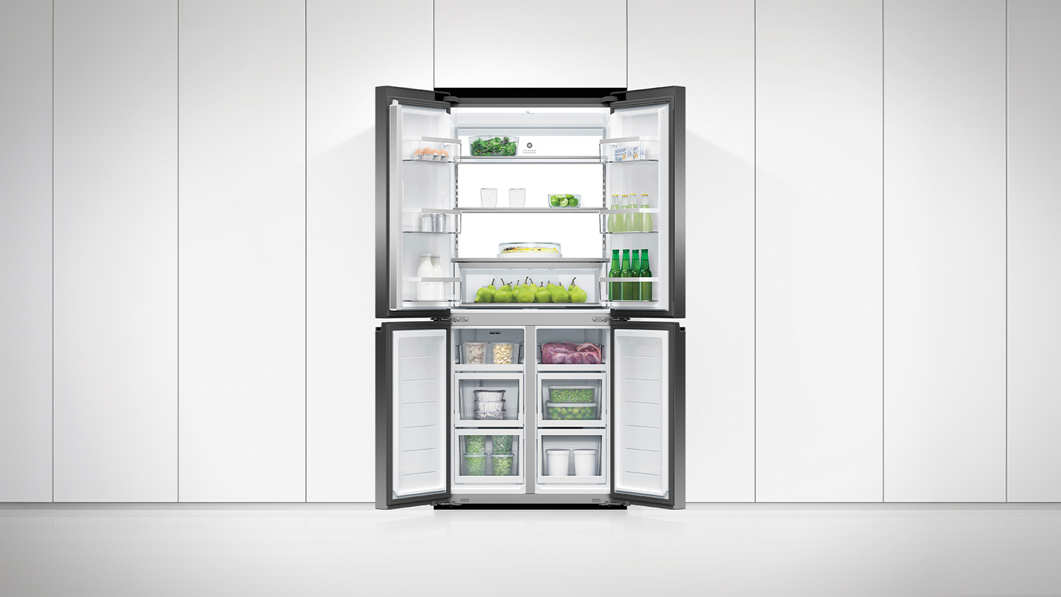 Fisher & Paykel 498L Quad Door Fridge Freezer - Black Stainless Steel (Series 7/RF500QNB1)