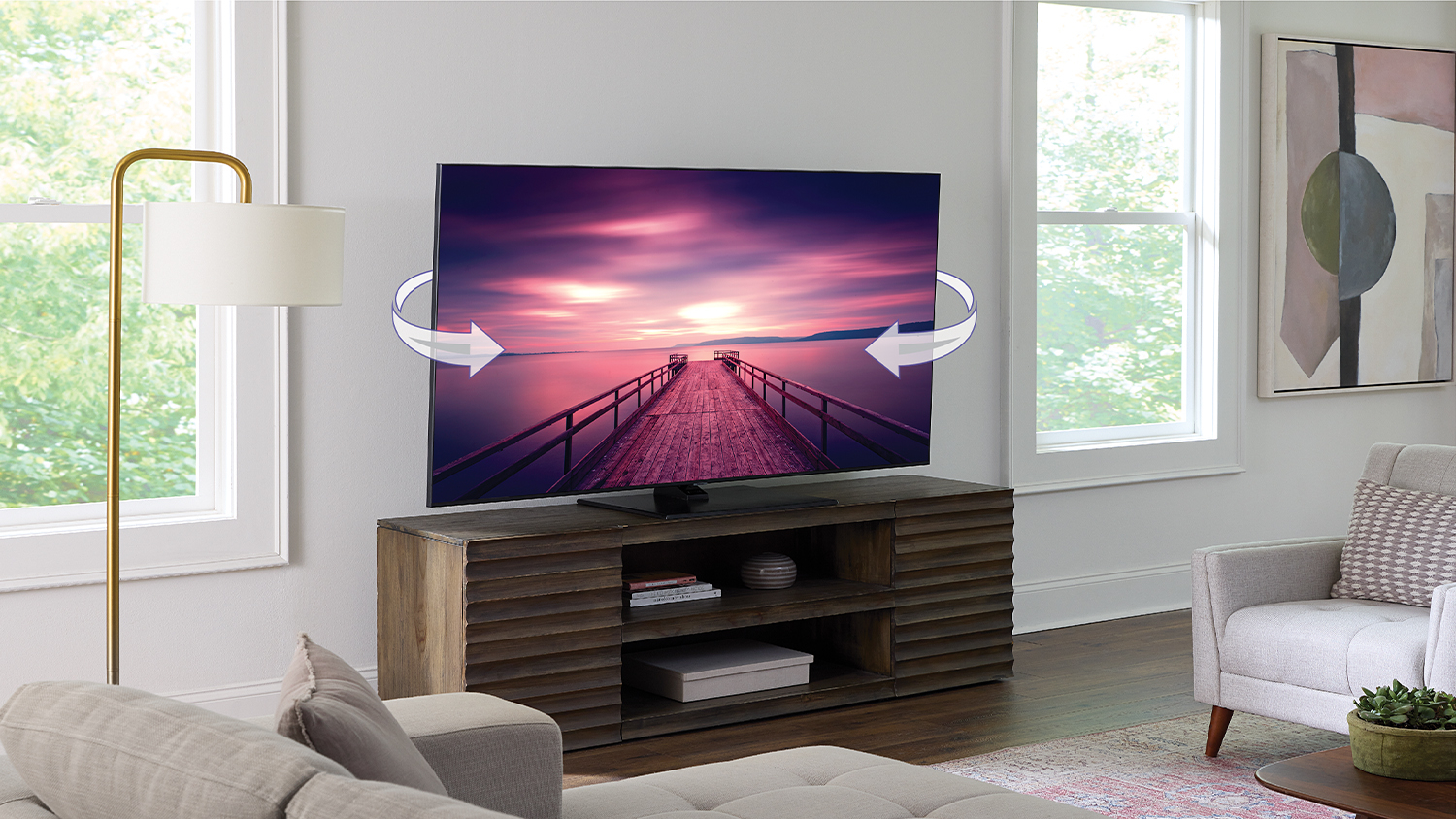 Sanus Pedestal Stand for 40" to 86" TV - Adjustable Design - Black (VSTV2-B2)