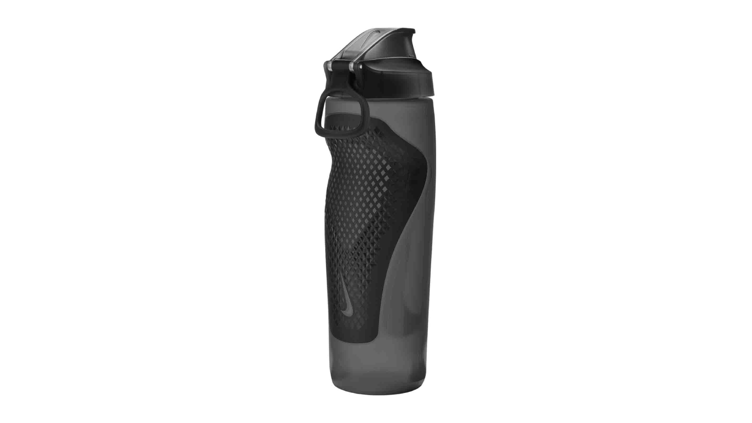 Nike Refuel Squeezy Drink Bottle with Locking Lid 709ml - Black/Silver