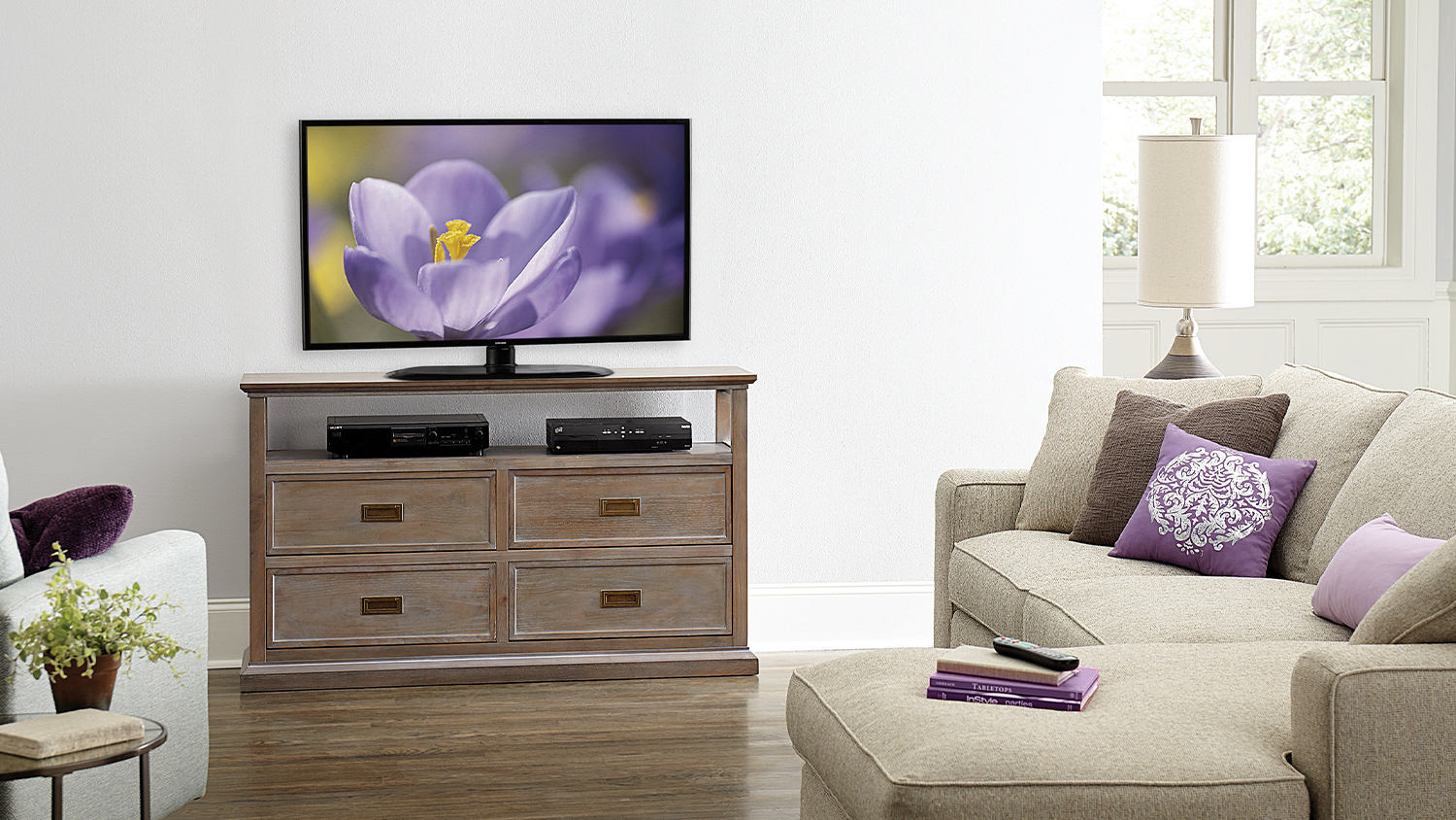 Sanus Pedestal Stand for 32" to 65" TV - Swivel Design - Black (FTVS1-B2)