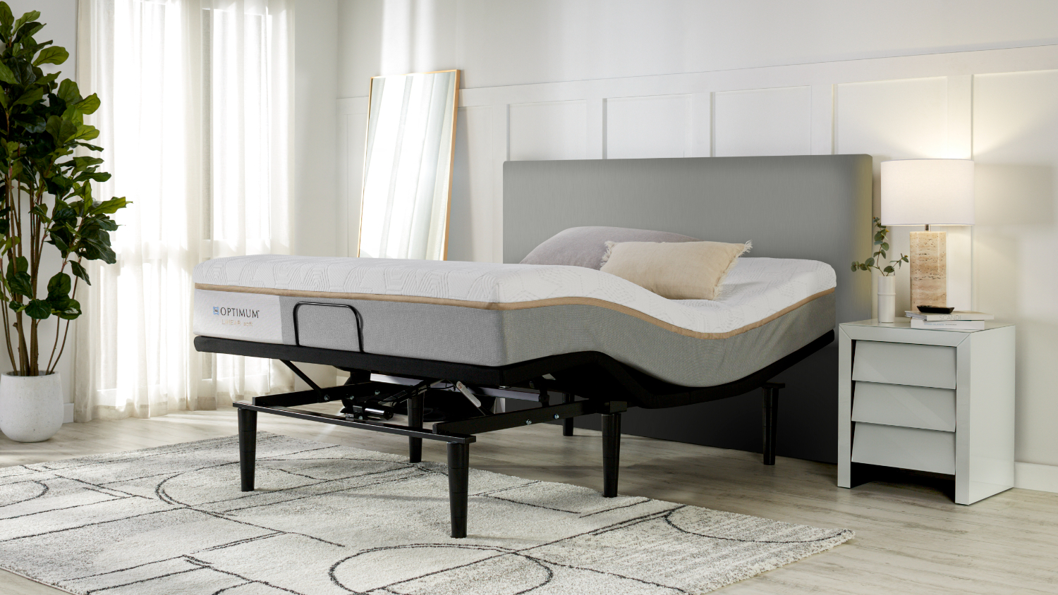 Sealy Optimum Linear Soft Queen Mattress with Ease 4.0 Adjustable Base by Tempur