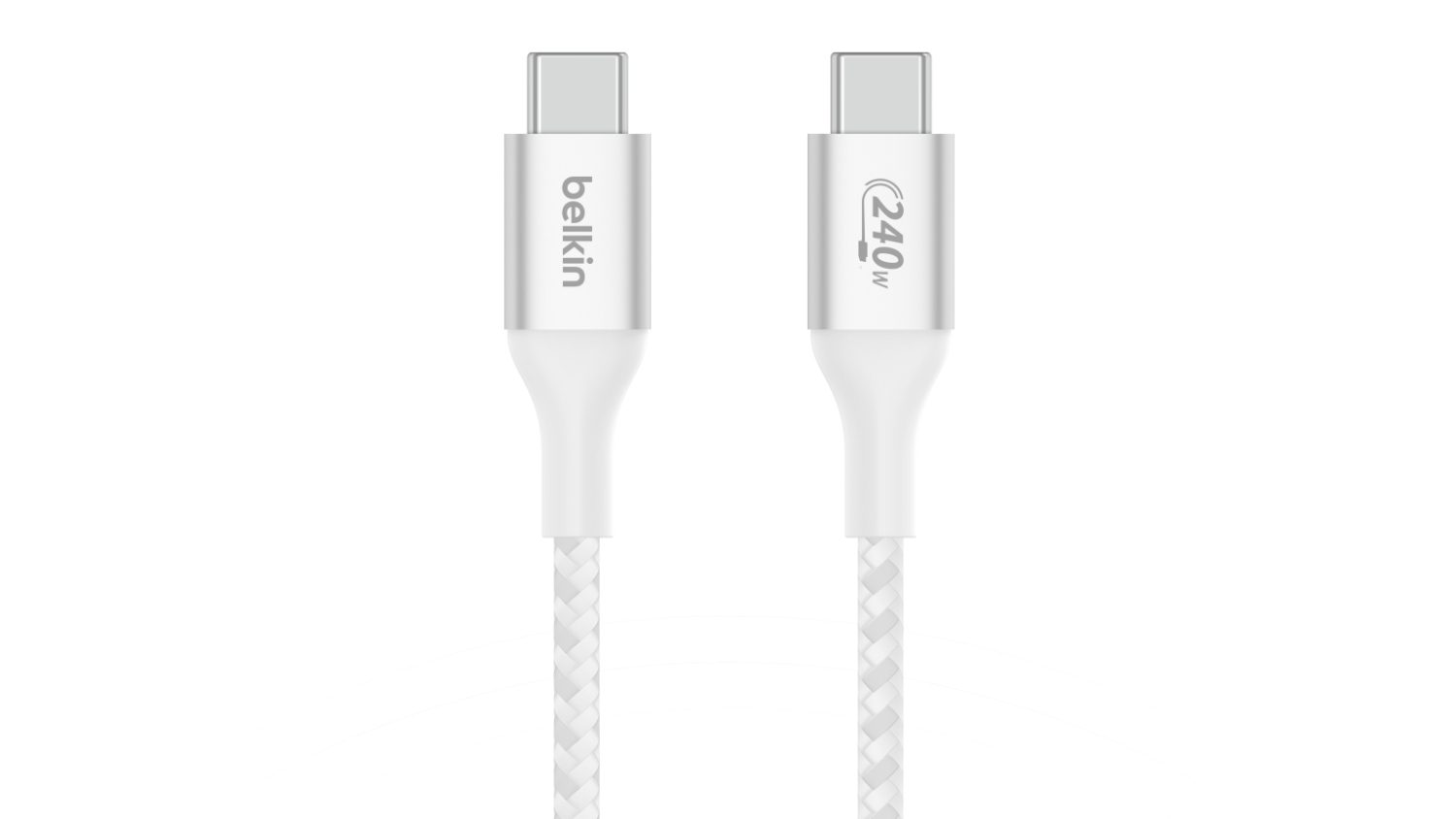Belkin BoostCharge USB-C to USB-C 240W Braided Cable 1m - White (CAB015bt1MWH)