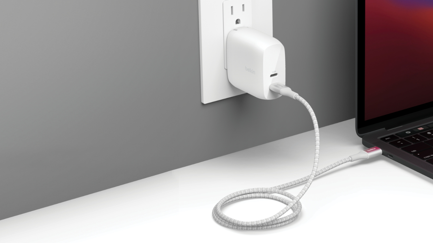 Belkin BoostCharge USB-C to USB-C 240W Braided Cable 1m - White (CAB015bt1MWH)