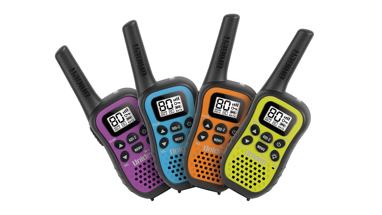 Uniden UH45 80 Channel UHF Handheld Radio - Quad Pack (Multi Colour)