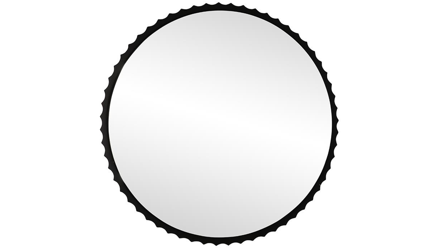 Fluted Black Round 90cm Wooden Mirror