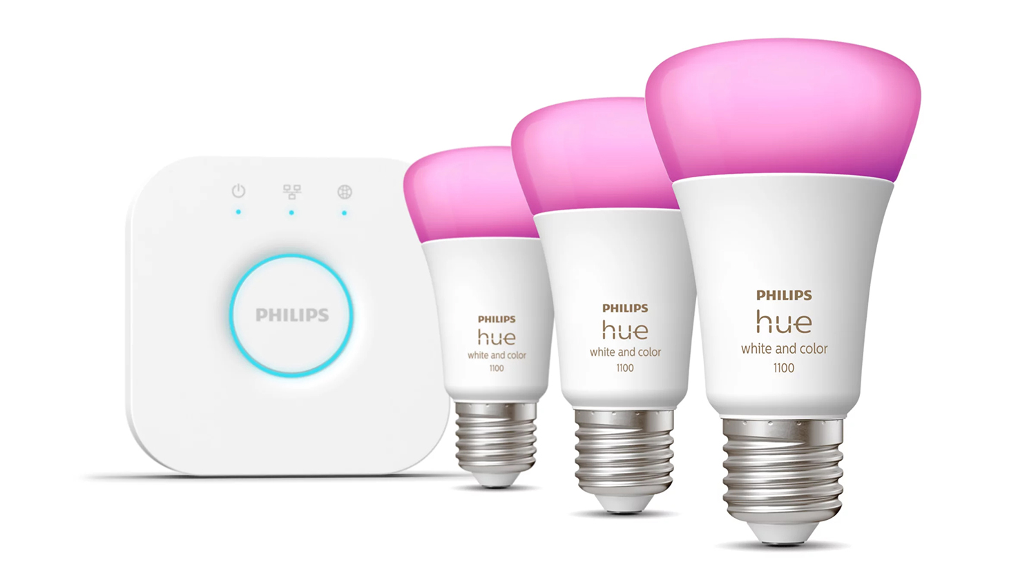 Philips Hue E27 A60 11W Smart Light Bulb Starter kit - 3 Pack (White & Colour Ambiance)