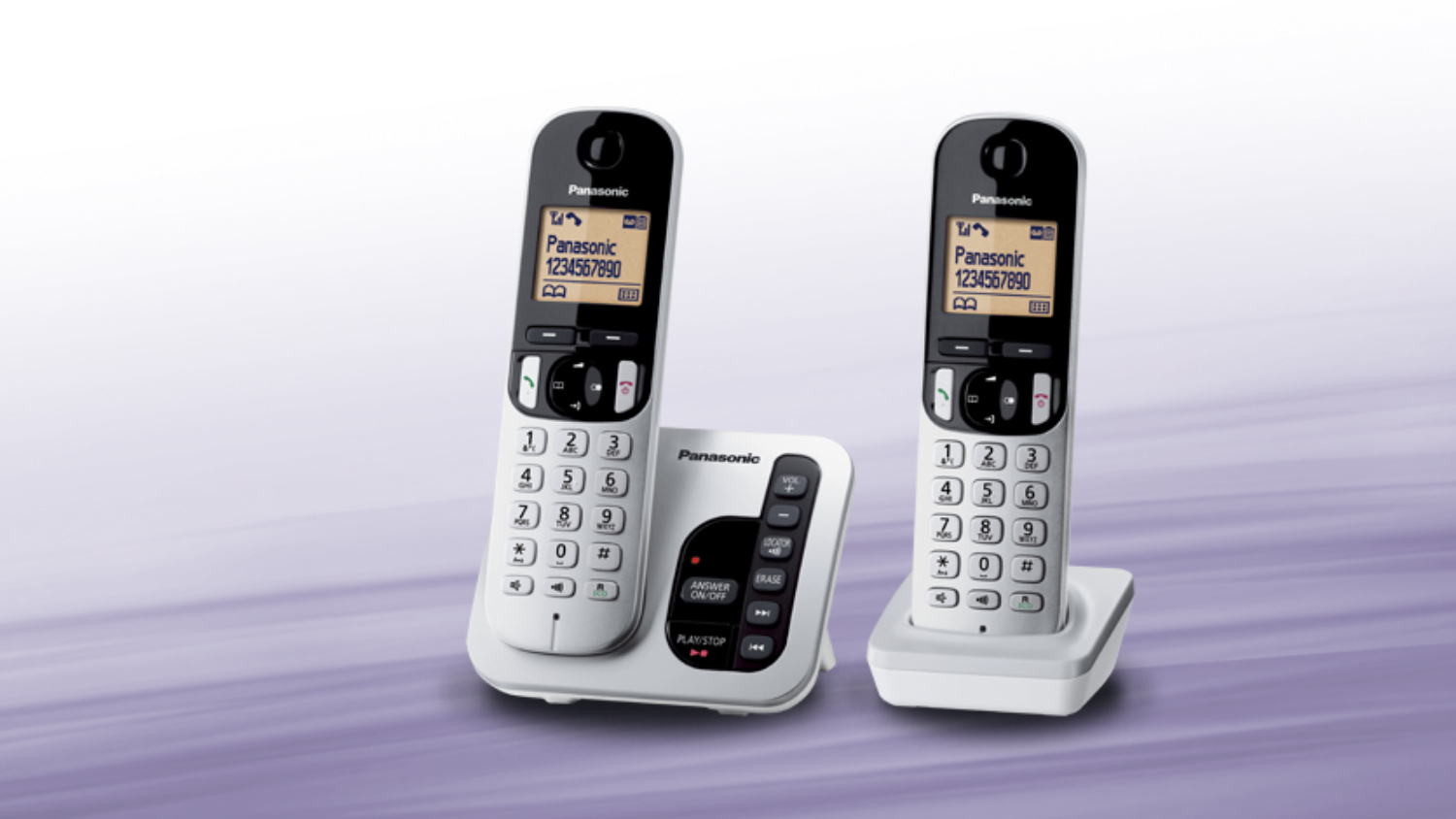 Panasonic Cordless Phone with Caller ID Display - 2 Pack (KX-TGC222NZS)