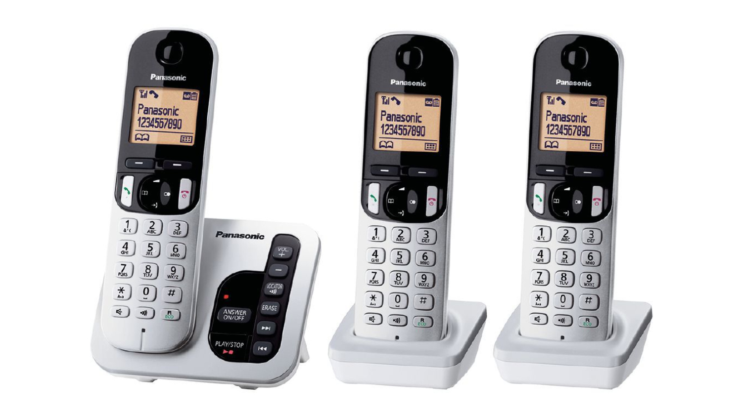 Panasonic Cordless Phone with Caller ID Display - 3 Pack (KX-TGC223NZS)