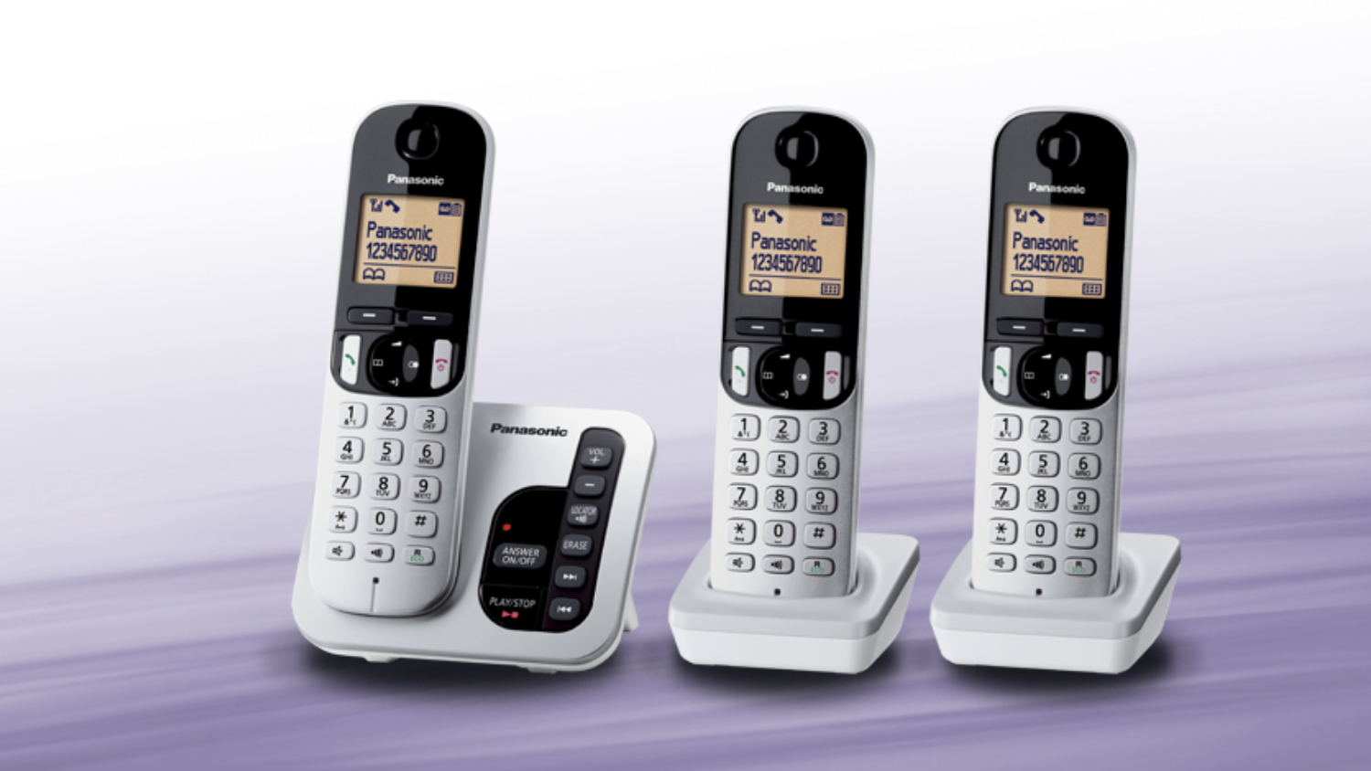 Panasonic Cordless Phone with Caller ID Display - 3 Pack (KX-TGC223NZS)