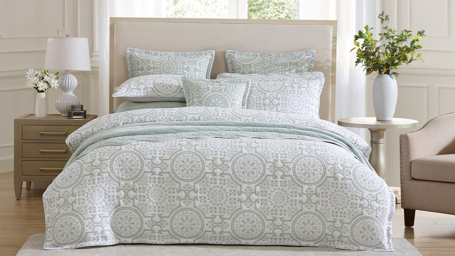 Mayfair Sage Duvet Cover Set by Private Collection