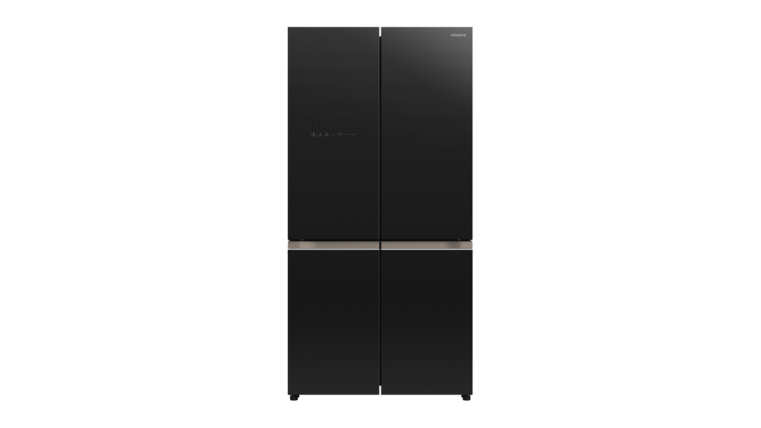 Hitachi 638L Quad Door Fridge Freezer - Black Glass (R-WB640VT0GBK)