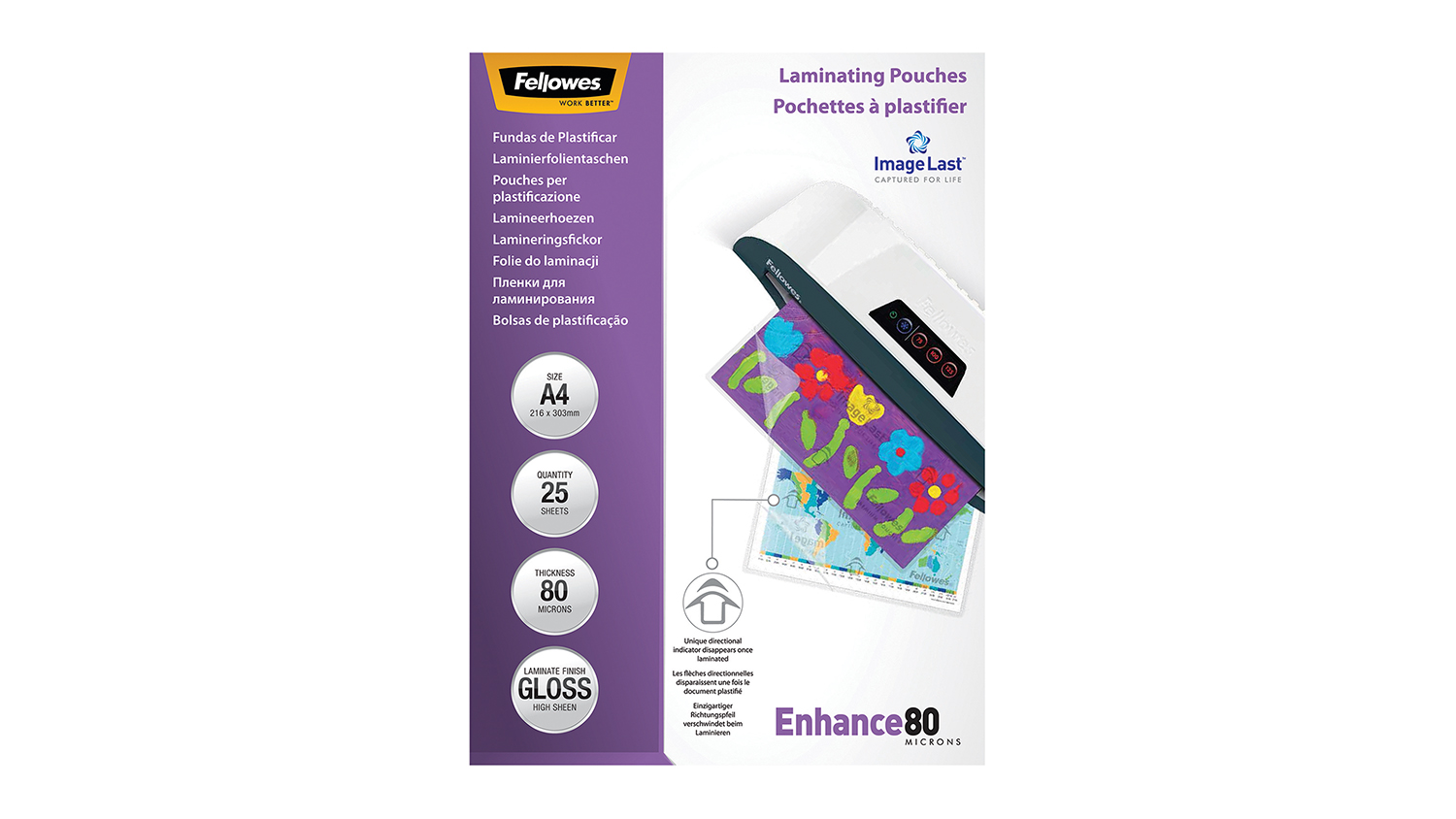 Fellowes Laminating Pouches A4 80 Micron - 25 Pack (Clear)